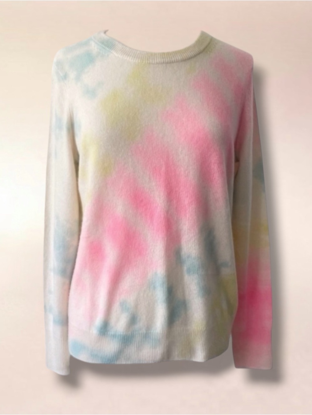 WHITE + WARREN NWOT 100% CASHMERE TIE DYE SWEATER SIZE LARGE